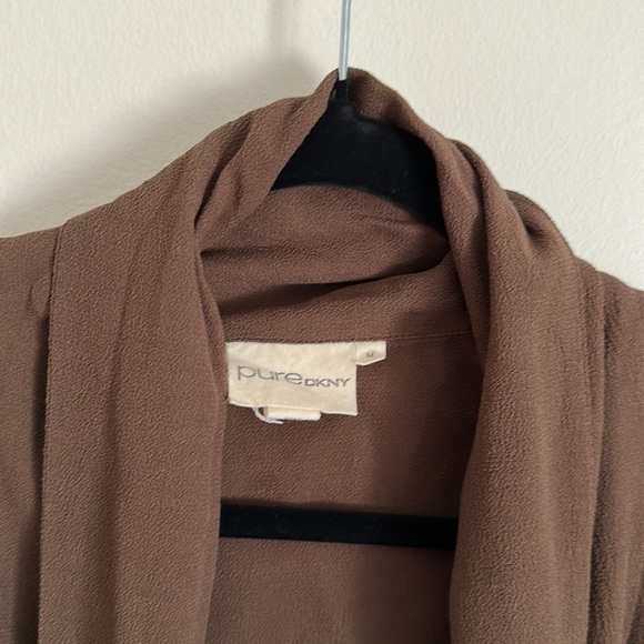 Pure DKNY Chocolate Brown Draped Wrap Jacket - Picture 4 of 9